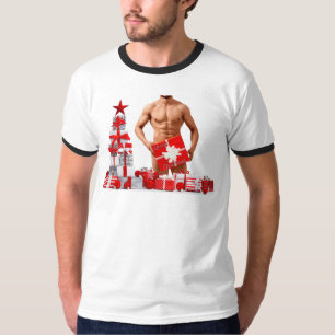 Camiseta Feliz Natal SlipperyJoe prata branca