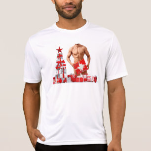 Camiseta Feliz Natal SlipperyJoe presente vermelho branco p