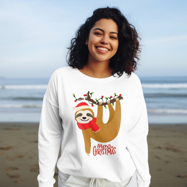 Camiseta Feliz Natal Sloth | Feriados (Criador carregado)