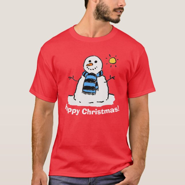 Camiseta Feliz Natal Snowman (Frente)