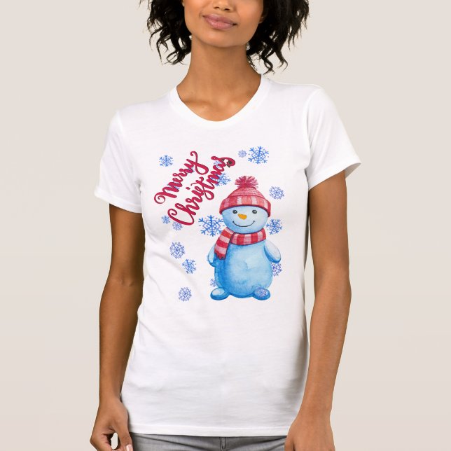 Camiseta Feliz Natal Snowman (Frente)