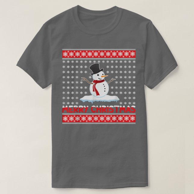 Camiseta Feliz Natal Snowman (Frente do Design)
