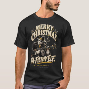 Camiseta Feliz Natal, sua Ganga de Elfo Imundo Noir Retro