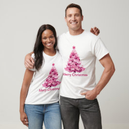 Camiseta Feliz Natal - T-shirt de Natal rosa