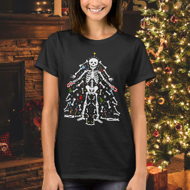 Camiseta Feliz Natal Técnico de Raio-X Árvore de Natal Esqu