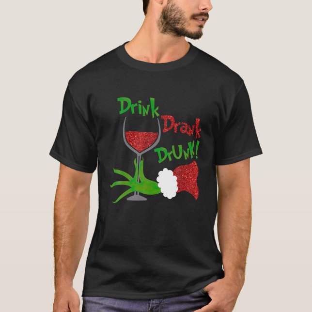 Camiseta Feliz Natal tee Beba Bebado Natal (Frente)