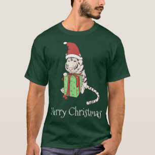 Camiseta Feliz Natal Tee Funny White Tiger Feio Christm