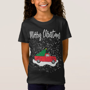 Camiseta Feliz Natal Tee Red Truck Árvore de Natal