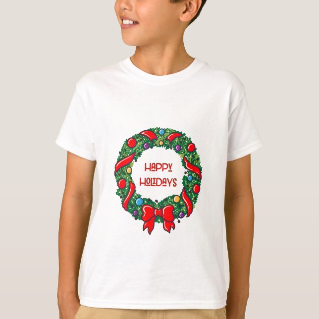Camiseta Feliz Natal Tee Whimsical Reef Graphic Modern (Frente)