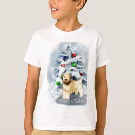 Camiseta Feliz Natal Terrier com Rodas Revestidas
