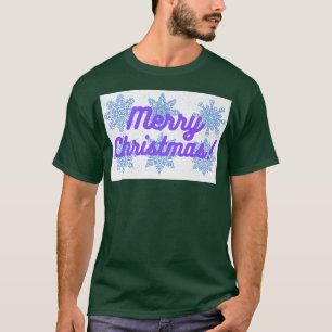 Camiseta Feliz Natal Tet Roxo e Design de flocos de neve