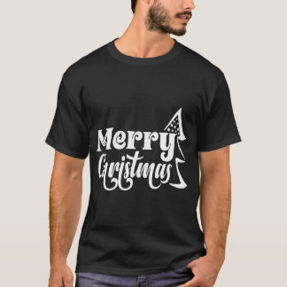 Camiseta "Feliz Natal" Tipografia de Árvore Festiva