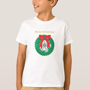 Camiseta "Feliz Natal", Tire Wreath em um