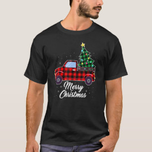 Camiseta Feliz Natal Tree Buffalo Xadrez Red Truck