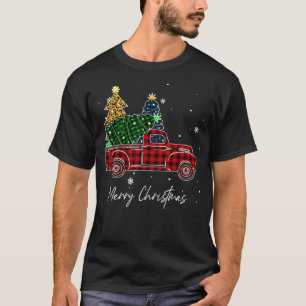 Camiseta Feliz Natal Tree Red Xadrez De Búfalo Para M