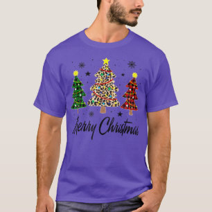 Camiseta Feliz Natal Tree Red Xadrez De Búfalo Para M