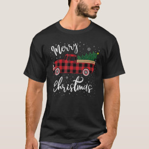 Camiseta Feliz Natal Tree Red Xadrez De Búfalo Para M