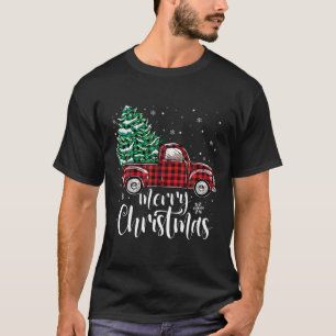 Camiseta Feliz Natal, Trilha Vermelha Pajama, Xadrez Vermel