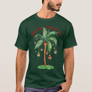 Camiseta Feliz Natal Tropical No Praia Fu