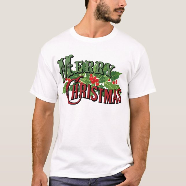 Camiseta Feliz Natal Vermelho e Verde (Frente)