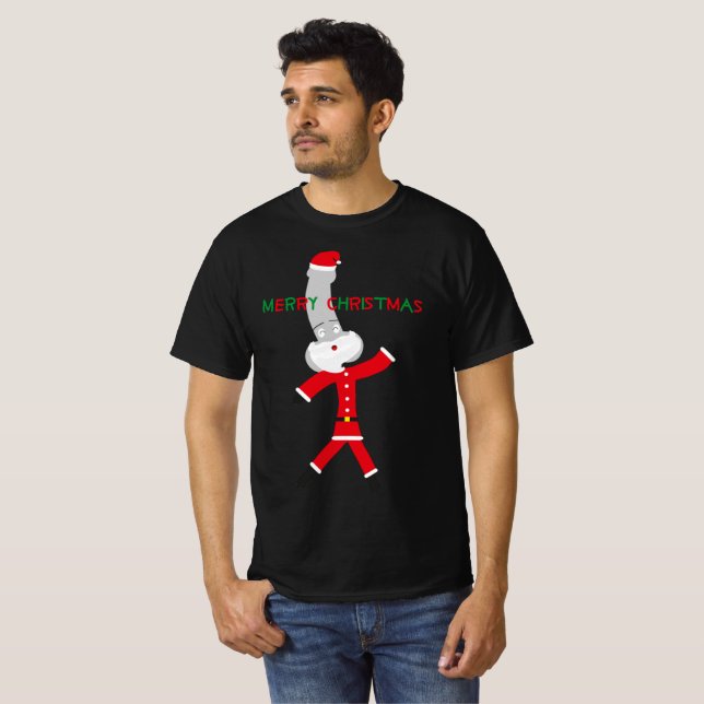 Camiseta feliz Natal vermelho, verde, santa claus (Frente Completa)