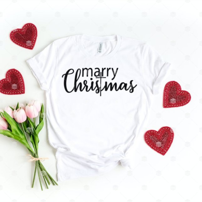 Camiseta Feliz Natal vibes Mama christian cruz Mulheres (Criador carregado)