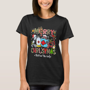 Camiseta Feliz Natal Vida de Enfermeira Aposentada Homens M