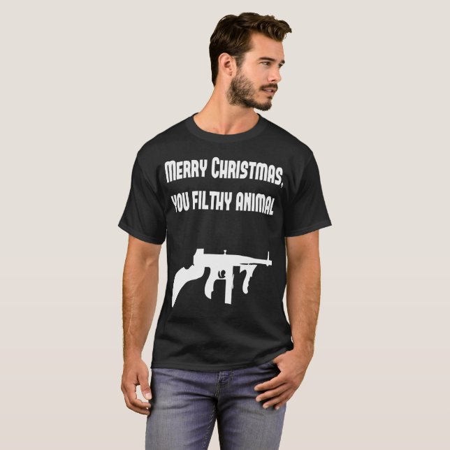Camiseta Feliz Natal você animal sujo (Frente Completa)