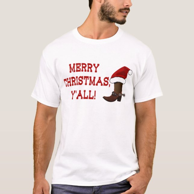 Camiseta Feliz Natal você - bota do papai noel (parte (Frente)