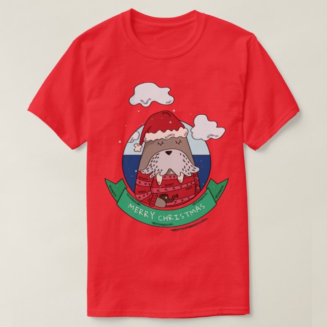 Camiseta Feliz Natal Walrus (Frente do Design)