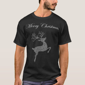 Camiseta Feliz Natal White Reindeer Silhouette