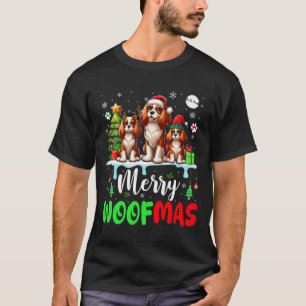 Camiseta Feliz Natal Woof Três Papais noeis Elf King Charle