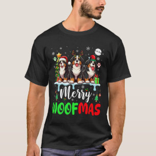 Camiseta Feliz Natal Woof Três Papais noeis Reindeer Bernes