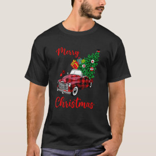 Camiseta Feliz Natal Xadrez Vermelha Caminhão Árvore Xmas M