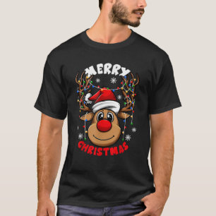 Camiseta Feliz Natal Xmas Rudolph Reindeer Face