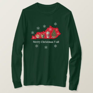 Camiseta Feliz Natal Y-all Long Sleeve T-Shirt