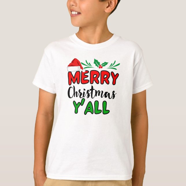 Camiseta Feliz Natal Y-all T-Shirt (Frente)