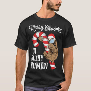 Camiseta Feliz Natal Ya Suja Humana Engraçado Sloth Xmas