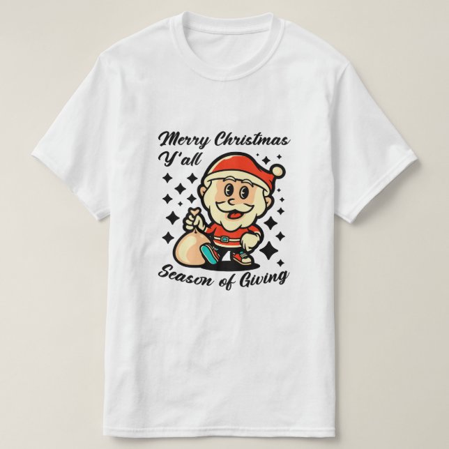 Camiseta Feliz Natal Y'all (Frente do Design)