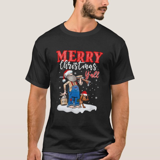 Camiseta Feliz Natal Y'all, Natal do País no Mo (Frente)