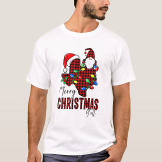 Camiseta Feliz Natal Y'all Texas State Red Xadrez