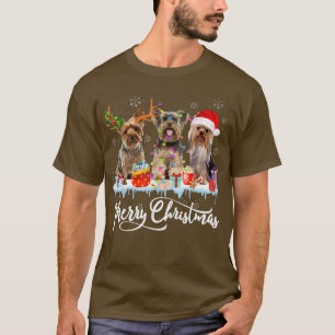 Camiseta Feliz Natal Yorkshire Terrier Papai Noel Rena L