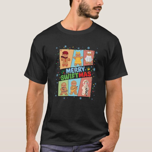 Camiseta Feliz natalícia Engraçado Gingerpão Xmas Li (Frente)