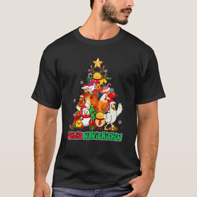 Camiseta Feliz Navichicken Feliz Navidad Christmas Chicken (Frente)