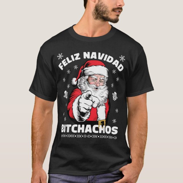 Camiseta Feliz Navidad Achos Shirt Merry Xmas Funny Santa  (Frente)