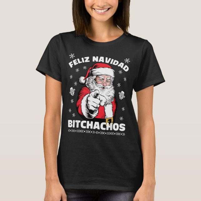 Camiseta Feliz Navidad Achos Shirt Merry Xmas Funny Santa  (Frente)