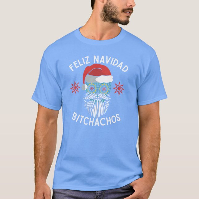 Camiseta Feliz Navidad Bitchachos Merry Spanish Christmas M (Frente)