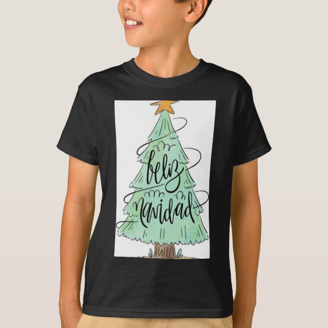Camiseta Feliz Navidad Christmas Tree T Shirt  (Frente)