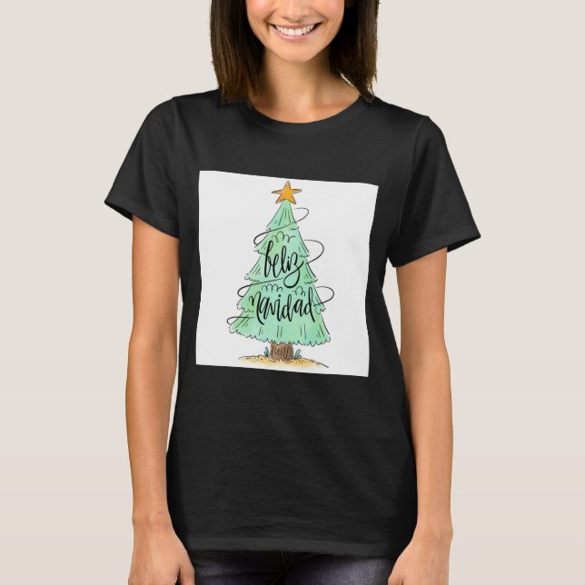 Camiseta Feliz Navidad Christmas Tree T Shirt  (Frente)