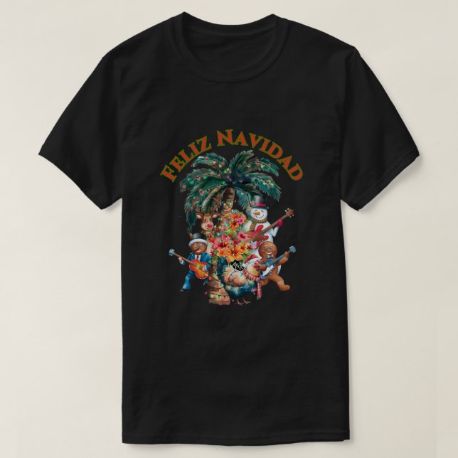 Camiseta Feliz Navidad Frango e a Turma (Frente do Design)
